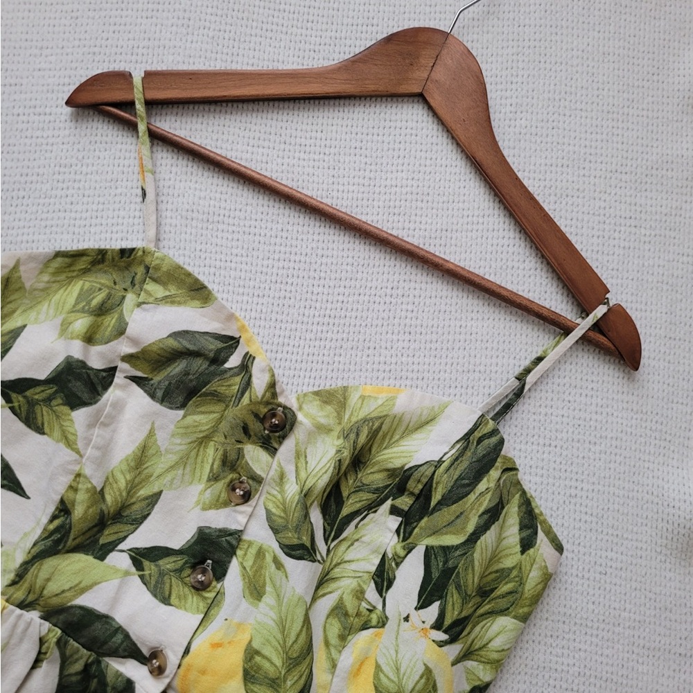 H&M | lemon 🍋 dress | 55 linen, 45 cotton | size: L